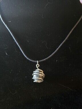Handmade Silver Wire Wrapped Tiger Calcite Necklace